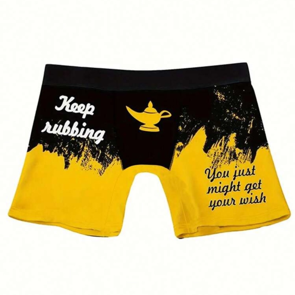 🪷 “Keep Rubbing, You Might Just Get Your Wish” Mens Boxer Briefs - Picture 5 of 6